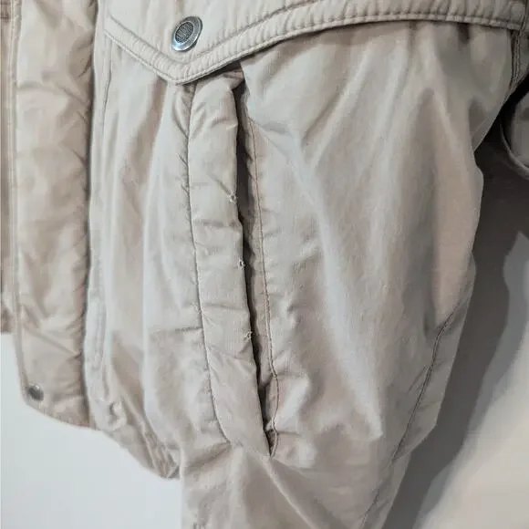 Member's Only Vintage 80s Tan Collared Full Zip Puffer Jacket Size 40 Medium - Picture 4 of 11